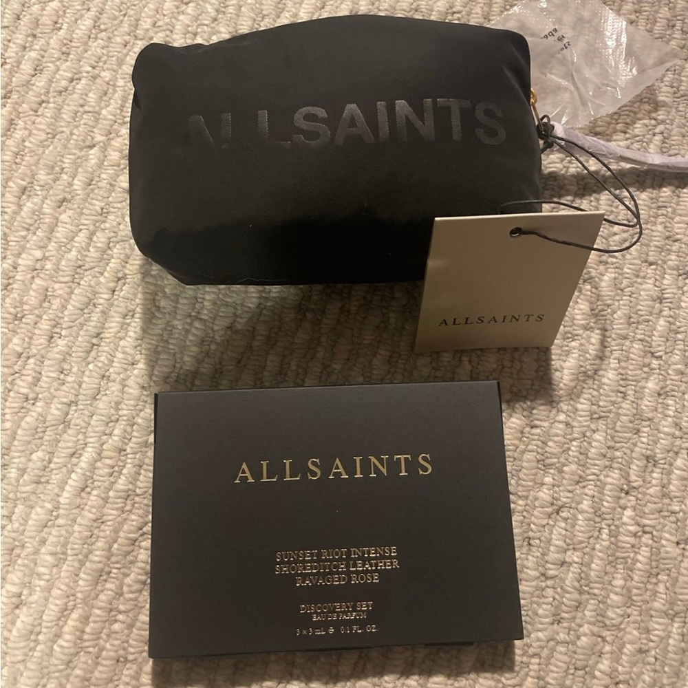 All Saints Black Textured Pouch